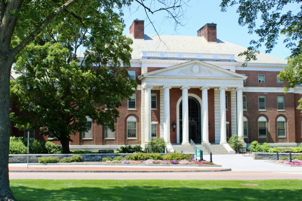 College campus building representing need-aware admissions policies