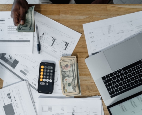 businessman man woman desk